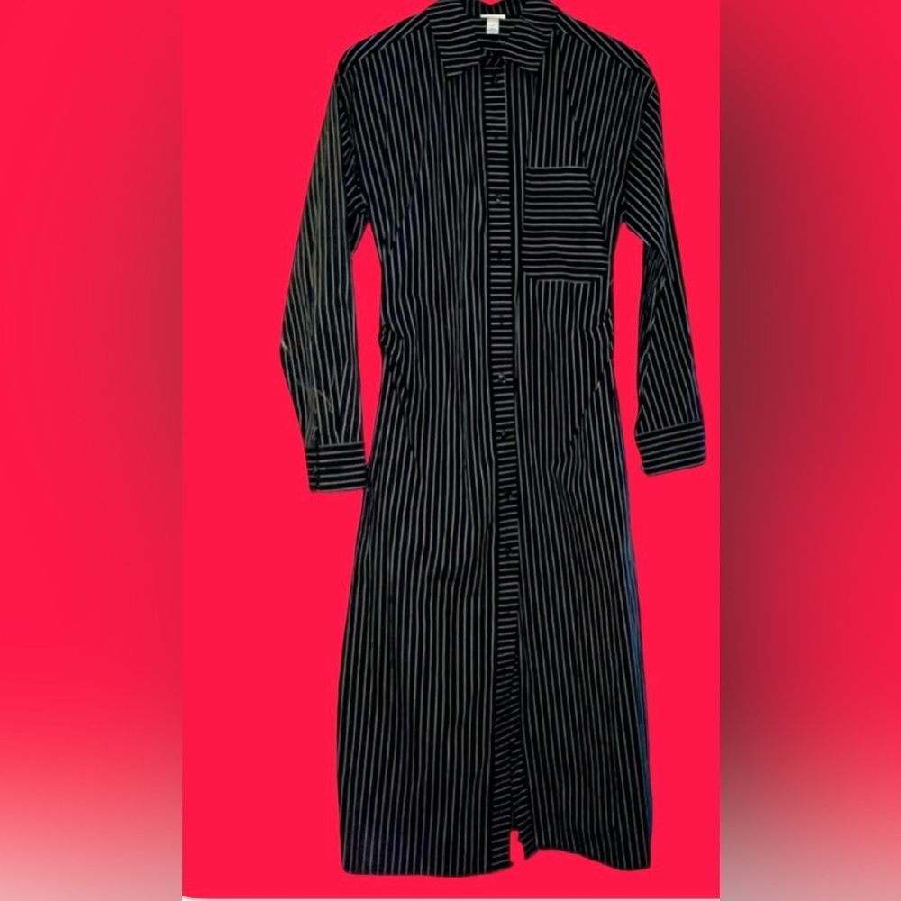 nwt- 4-6’ professional black & white pinstripe, button-down Office attire dress